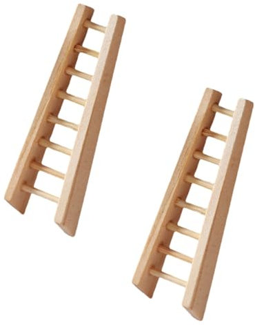 HEMOTON 2St Mini-Treppe Wohnakzente Dekor Landhausdekoration puppenhauszubehör gartendekoration Modelle Ornament Mini-Leiter-Dekor Möbelmodell Essen Spielen schmücken Armlehne Dekorationen