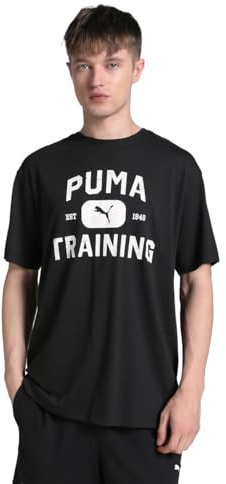 PUMA Unisex M Graphics Train Logo Relaxed Tee T-Shirts, PUMA Black,