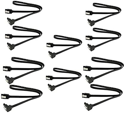 Griwiuiowe 10 Piezas Sata 3.0 Cable Sata III 6Gb / S áNgulo Recto 90 Grados 40 Cm Cable Cargador Cargador de Datos Conector de Cable