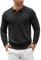 COOFANDY Mens Sweater Long Sleeve Polo Shirts Knitted Jumpers Basic Sweatshirts Warm Jumpers for Men Thermal Pullover Winter Black M