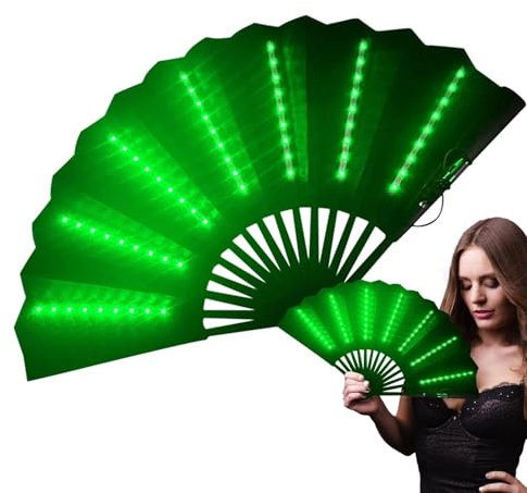 LED Handheld Fan | Light up Handheld Fan - Multipurpose Bar Folding Fan, Accessories for Belly Dancing, Stage, Bar, Photography