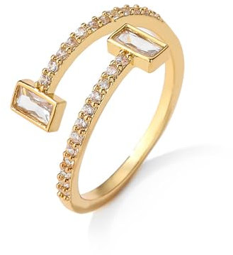 GleaMora Minimalistische geometrische Gold Silber Ringe für Frauen Trendiger Schmuck Personalisiert Licht Luxus Ring Ins Stil Eleganter Ring