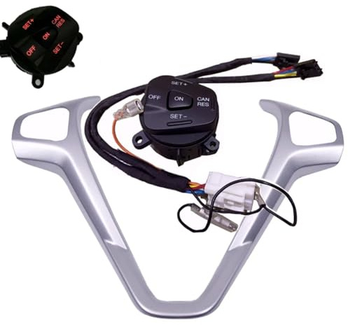 AcarKing Lenkradsteuerung Schalter Kompatibel Mit Ford Für Fiesta Für MK7 MK8 Für Ecosport 2013. Auto-Lenkrad, Tempomat-Tasten, Lautstärkeregler, Schalter 99E740AA321434(2)