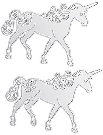 ULDIGI 2stücke Carbonstahl Stanzformen Einhorn-Muster Für Kartenbasteln Und DIY-projekte Für Kreative Bastelarbeiten Handfertigkeit Von Kindern