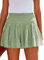 Tincini Shorts Damen Sommer Baumwolle Elastisch High Waist Kurze Hosen Causal Rüschen Strandshorts Einfarbig Freizeit Shorts Sweatpants (Grün,M)
