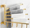 OWOHYG Porte-Serviettes pivotant Moderne doré avec Rotation à 180 ° et Fixation Murale, Porte-Serviettes en métal épais pour Salle de Bain, Bras Pliable pivotant à 3/4/5 Barres, Cintre mu