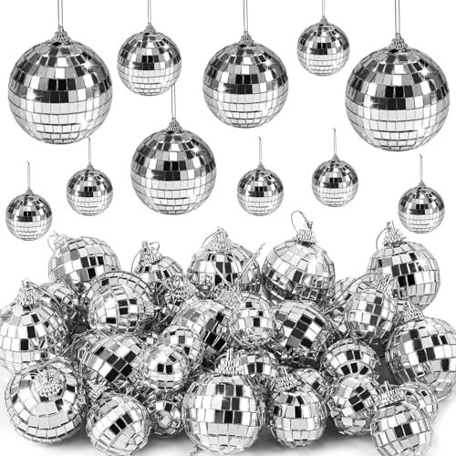 25 Stücke Disco Spiegel Ball,Discokugeln,Spiegel-Discokugel,Spiegelkugel,4 Größen 5/4/3/2cm,Glänzende Disco Ball,Hochwertige Discokugel,Diskokugel Deko,Spiegelkugeln Disco Kugel für Party Dekoration