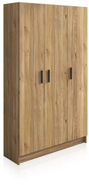 duehome | Armario Multiusos, 3 Puertas, Modelo Multi Useful, Acabado en Color Roble Alpine, Medidas: 108 cm (Ancho) x 180 cm (Alto) x 34,4 cm (Fondo)