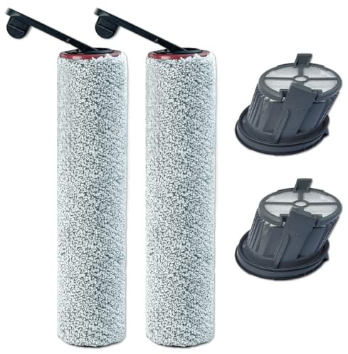 Ytaland Accessoires de rechange pour aspirateur Dreame H14 Pro, H14, H14 Dual eau et poussière, 2 rouleaux de brosse + 2 filtres