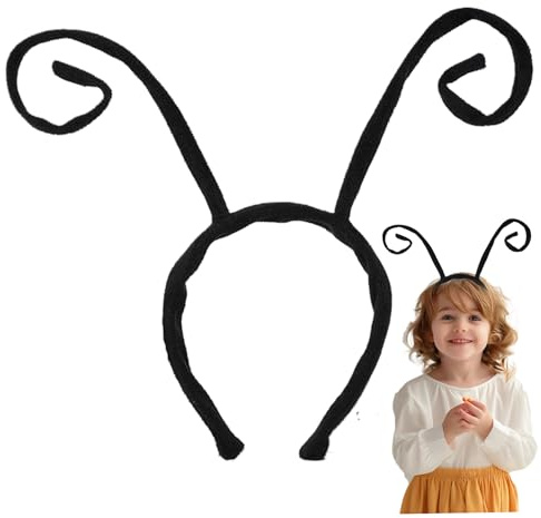 Csafyrt Bug Antenna Headband, Insect Style Antenna Headband with Bendable Wire, Soft Cloth Butterfly for Halloween Cosplay Costume Accessories, Black