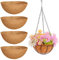 EAPMGQR 4pcs Hanging Basket Liner, 12 Inch Natural Coco Fiber Liners Round Planter Liner for Hanging Basket, Coconut Fibres Planter Liner