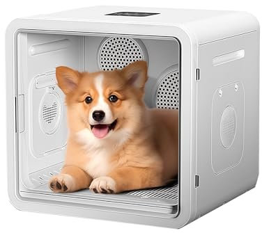 WENMEE Asciugatrice per Cani E Gatti, Ultra Silenziosa, 45 Db, per Cani di Piccola Taglia, 82 Litri