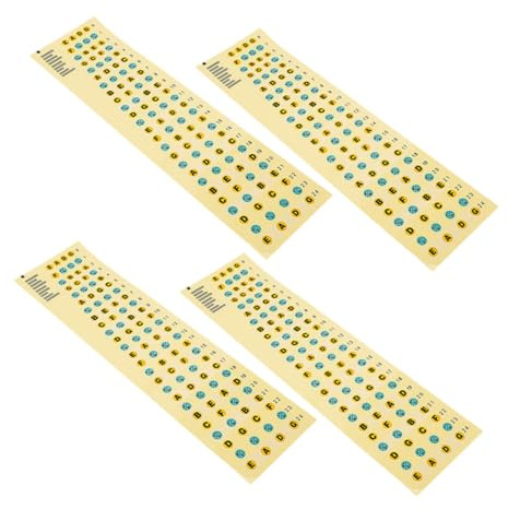 Bass Griffbrettaufkleber 4 Stück für Anfänger Selbstklebend | Papier und Pvc, für Gitarren und Bass Griffbretter, Praktische Markierungen zum Üben