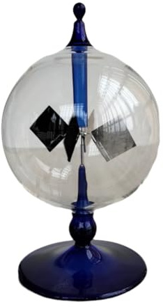 Fuhjythy 4 Blades Rotating Glass Windmill Solar Powered Crookes Radiometer Light Mill/Educational Teaching Study Tool A