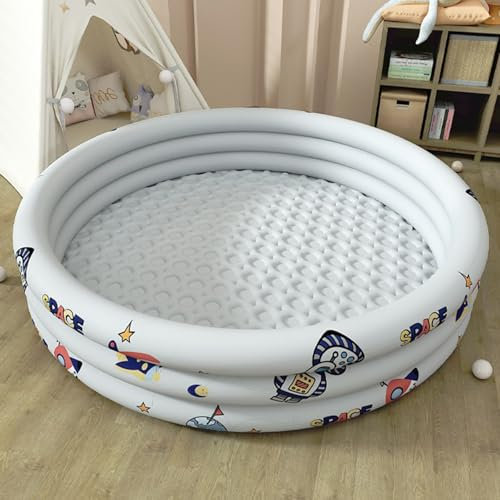 Piscina Hinchable Infantil, Piscina Hinchable Familiar De 3 Anillos para Niños Pequeños Y Adultos, Suelo Resistente, Uso Exterior, Ideal Jardín Y Verano(C)