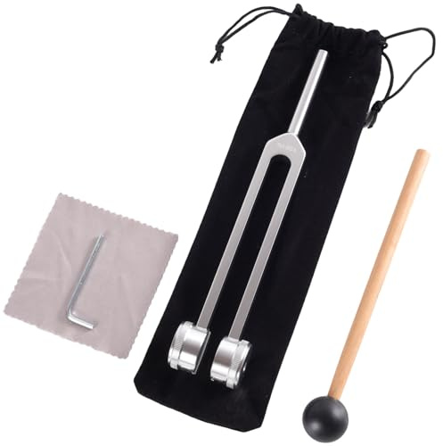 Tuning Fork 128 Hz,128Hz Tuning Fork for Healing,C-128 Frequency Aluminum Alloy Medical Non-Magnetic Tuning Fork,Sound Healing Therapy Tool Set,with Silicone Hammer and Bag,for Meditation and Therapy
