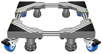 Verstellbare Geräteräder, Transportwagen für Kühl- und Gefrierschränke, Waschmaschinen-Untergestell, 45–65 cm, Trockner-Stent, Kühlschranktablett für Herde, Geschirrspüler (4 Beine, Einzelrad)