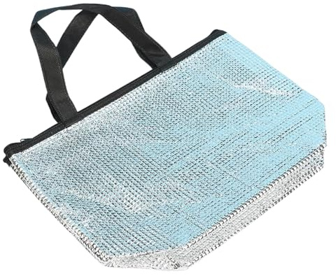 Fyrdyn Isolierte Taschen für Lebensmittel - Alufolie Thermotasche,Tragbare isolierte Aluminium-Tasche für Einkäufe Reisen Mitnehmen Picknick Schule und Zuhause