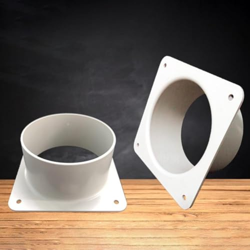 Eawfgtuw Air Vent Duct Connector Flange Plastic Straight Ventilation Pipe Adapter with Pre-Drilled Holes for Easy Installation, Compatible with Extractor Fan, Bathroom F(100mm)