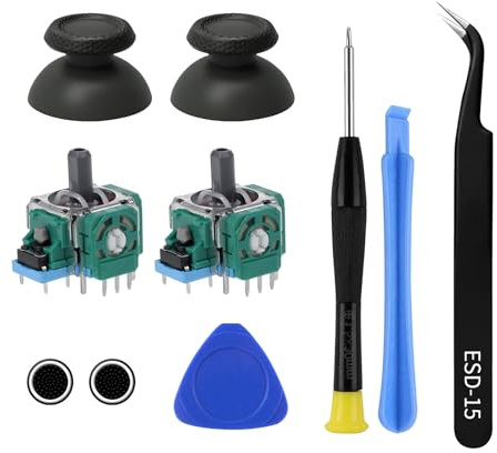 10PCS Kit Réparation Joystick Analogique PS5, Thumbstick Manette Accessoires, Stick Analogique de Remplacement, Réparer Manette, Têtes de Champignon Outils Compatible avec PlayStation 5
