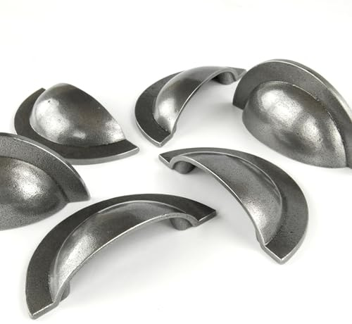 Pewter Finish Classic Round Cup Handle Kitchen Cabinet Drawer Pull