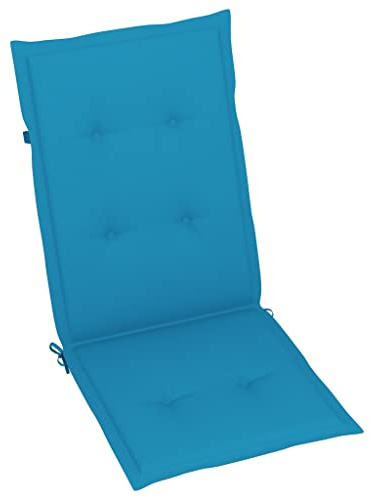 vidaXL Gartenstuhlauflagen für Hochlehner 4 Stk., Gartenstühle Sitzauflagen, Sitzkissen Polsterauflagen UV-Beständig, Hochlehner Auflagen, Blau Stoff