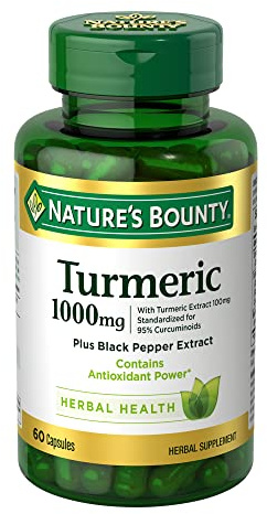 Nature's Bounty Turmeric with Black Pepper Extract, Supports Antioxidant Health, 1000mg, 60 Capsules