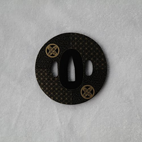 Boyu Japanese Samurai Sword Koshirae – Tsuba Iron Carved 001-026 (TDH 001, 3.07/2.87in,)