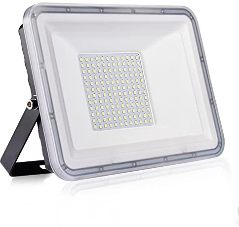 NIKEEYEN 100W Proyector LED exterior IP67 Impermeable Foco LED exterior 10000 lumen 6500K Blanco frío Iluminación Led Floodlight para Jardín, Garaje, Balcón, Césped, Terraza, Porche Foco exterior