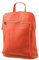 SH Leder 3in1 Handtasche Rucksack Damen Schultertasche Umhängertasche aus Echt genarbt Leder (B29cm x H35cm x T11cm) Leonie G688 (Orange)