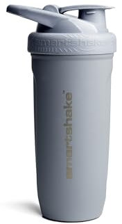 Smartshake Reforce Stainless Steel Protein Shaker Bottle 900 ml | 30 oz - Leakproof Screw-on Lid - BPA Free – Unisex - Gray