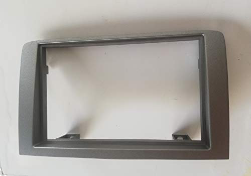 Mascherina telaio autoradio Adattatore stereo 2 doppio ISO Din compatibile per Lancia Musa 2007> Argento scuro MS239S/ST