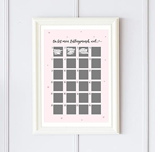 Adventskalender zum Rubbeln LIEBLINGSMENSCH A3 Weihnachtskalender