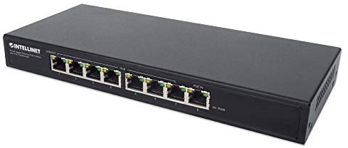 Intellinet Switch PoE+ Gigabit Ethernet a 8 Porte Con passthrough PoE Nero