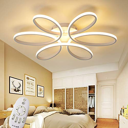 LED Deckenlampe XW809 White 74 cm 160Watt mit Fernbedienung Lichtfarbe/Helligkeit einstellbar dimmbar A+ LED Wohnzimmerleuchte Schlafzimmerlampe Deckenstrahler LED Deckenleuchte (XW809W-74cm White)