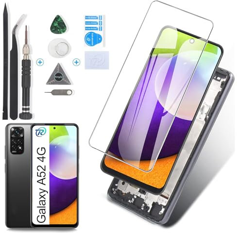 RongZy für Samsung Galaxy A52 4G A525F LCD Bildschirmersatz für Samsung A52 4G Touchscreen Digitalisierer Display mit Werkzeugen Incell (mit Rahmen)