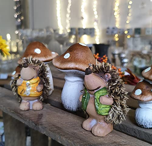 DARO DEKO Keramik Dekofigur Igel 2er Set grün und gelb 5 x 8cm