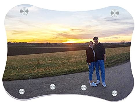 OXYEFEI Schlüsselbord Personalisierter Schlüsselhalter mit Vier Schlüsselhaken und Bilderrahmen für Ein Bild Schlüsselbrett mit Motiv Türschild Familie Wandhaken Wanddekoration (Schwarz)