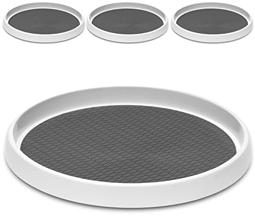 30,5 cm rutschfester Drehteller Lazy Susan Organizer [4 Stück] – Drehregal für Schrank, Tischplatte, Speisekammer, Organisation, Aufbewahrung, Küche, Kühlschrank, Waschtisch, Arbeitsplatte,