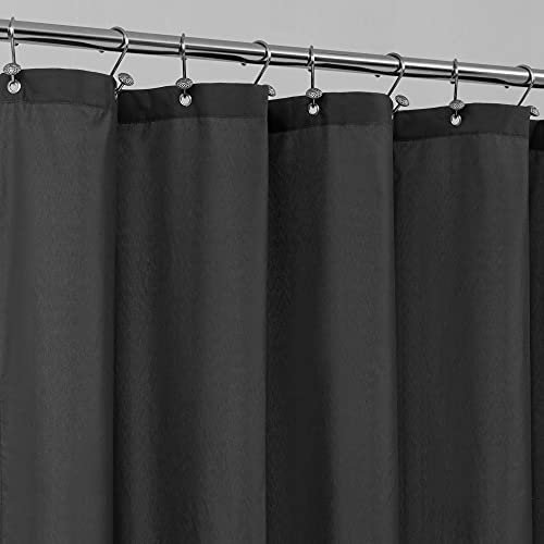 ALYVIA SPRING Rideau de douche extra long en tissu imperméable, doux et léger avec 3 aimants, lavable en machine, 183 x 243,8 cm, noir