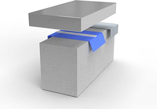 Alu-Mauerabdeckung Komplettsystem - Endstück inkl. 1x Schnapphalter und 1x Stoßblech - Größe: L, Farbe: Grau RAL 9006