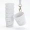 SoPro 6x Schnapsbecher zum Umhängen 4 cl wiederverwendbar - Schnapsgläser JGA 40 ml weiß - Schnapsglas zum Umhängen, Brautbecher mit Gravur, JGA Schnapsgläser, Schnapsgläser zum Umhängen JGA