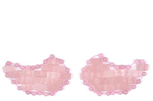 Mini masque pour les yeux en quartz rose 100 % jade naturel - Masque cool pour les yeux pour le visage - Outil de cercles - Type 01