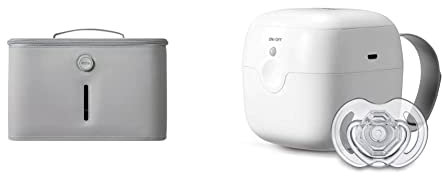 Nuby Baby Bottle Steriliser, 3 Minute Sterilising Cycle, Fast and Effective UV Electric Sterilising Solution, Kills 99.9% of Germs, UV Steriliser & UV Dummy Steriliser, No Water, Chemicals