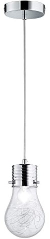etc-shop Pendelleuchte Glühbirne Vintage Lampe Wohnzimmer Hängeleuchte Deko Glühbirne E14, Drahtgeflecht, Metall chrom, E14 Fassung, DxH 12x150 cm