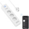 GHome Smart Regleta Inteligente Alexa con 3 Enchufes y 3 USB, Regleta WiFi Programable con Monitoreo de Consumo, Smart Plug Función de Temporizador, Compatible con Alexa y Google Home, 1.5M Ver2.0