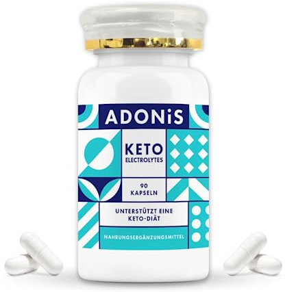 ADONiS Keto-Elektrolyte-Ergänzung | Zuckerfreie und kohlenhydratfreie Rehydrierung | essentielle Elektrolyte wie Natrium, Kalium, Magnesium und Kalzium | Vegan & Keto-freundlich | 90 Kapseln
