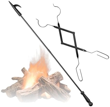 Kit de poker de feu pour cheminée, en acier massif, 32, feu de camp, avec fonction Blow Poke, cheminée, poker, poêle à bois, outils