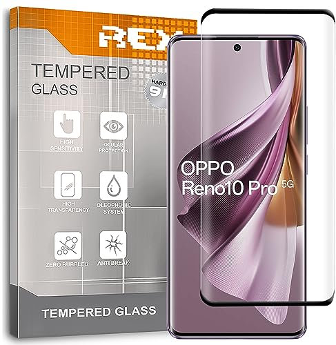 2X Protector de Pantalla Curvo 3D para OPPO Reno 10 - OPPO Reno 10 Pro - OPPO Reno 10 Pro+, Negro, Protección Completa, 3D / 4D / 5D
