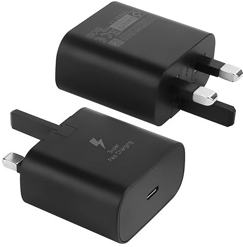 2 Pack Charger Plug, USB C Fast Charging for Samsung Galaxy S24, S23, S22, S21, S20 Ultra, S20 FE, A54, A53, A34, A23, A15, A14, A13, A04S, Moto G54, G73, G84, Pixel 7/8, Android Charge - Black